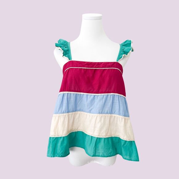 Sezane Babydoll Top Size Small 36 Ruffle Tiered Boho Peasant Playful Romantic - Picture 1 of 9